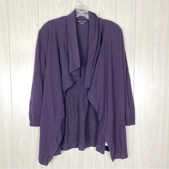 Theory Sweaters - Theory | Wool Blend Maritza B. New Steady Drape Front Cardigan in Purple